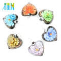 MC0012 12 pcs / boîte Vintage en verre en forme de coeur feuille fleur Lampwork bricolage fait à la main perles accessoires collier pendentifs